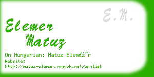 elemer matuz business card